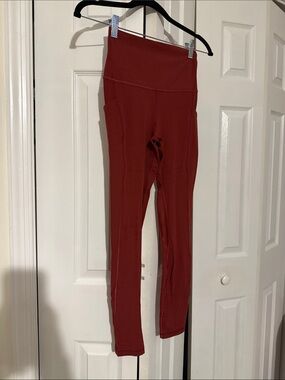 High-Waist Lululemon Rust Red Active Leggings